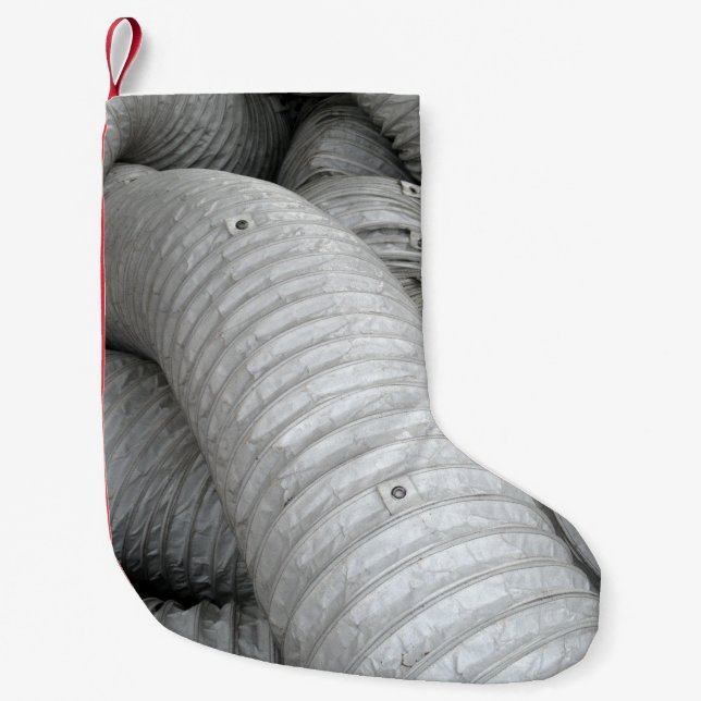 Grey and black fabric sofa small christmas stocking (Front)
