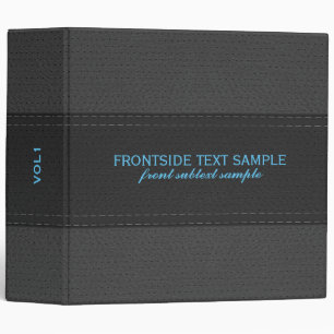 Grey And Black Faux Leather Look Binder