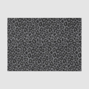 Grey and Black Leopard Animal Print Tissue Paper