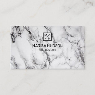 Grey And Black Marbled Business Card