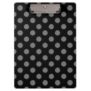 Grey and black polka dots clipboard