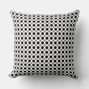 Grey and black polka Dots  Throw Pillow