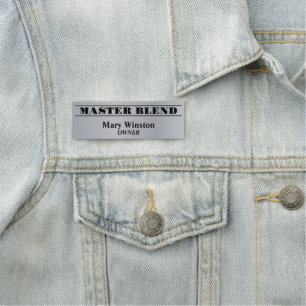 Grey and Black Professional Custom Name Tag Badge