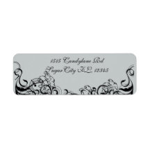 Grey and Black Return Address Labels
