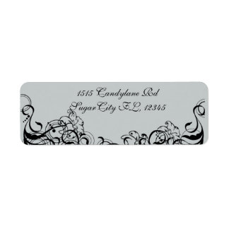Grey and Black Return Address Labels