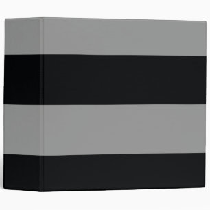 Grey and Black Simple Extra Wide Stripes Binder