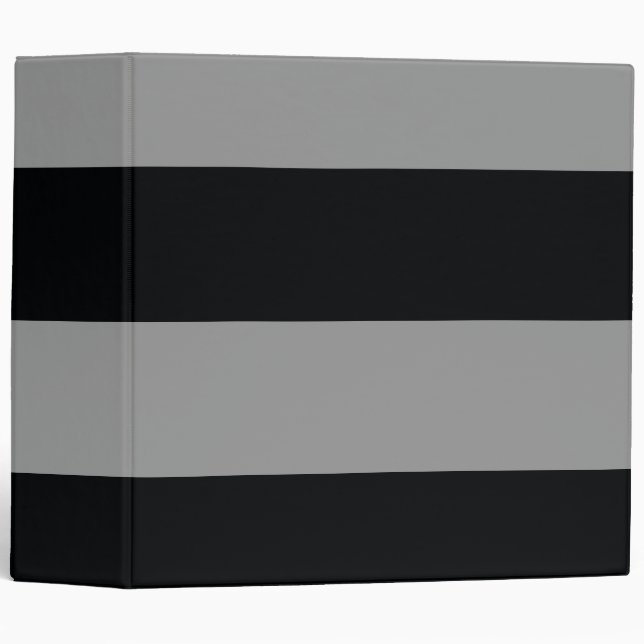 Grey and Black Simple Extra Wide Stripes Binder (Front/Spine)