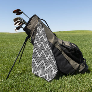 Grey and black sketch chevron golf towel