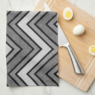 Grey and black sketch chevron kitchen towel