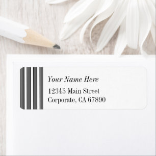 Grey and Black Stripes Custom Address Labels