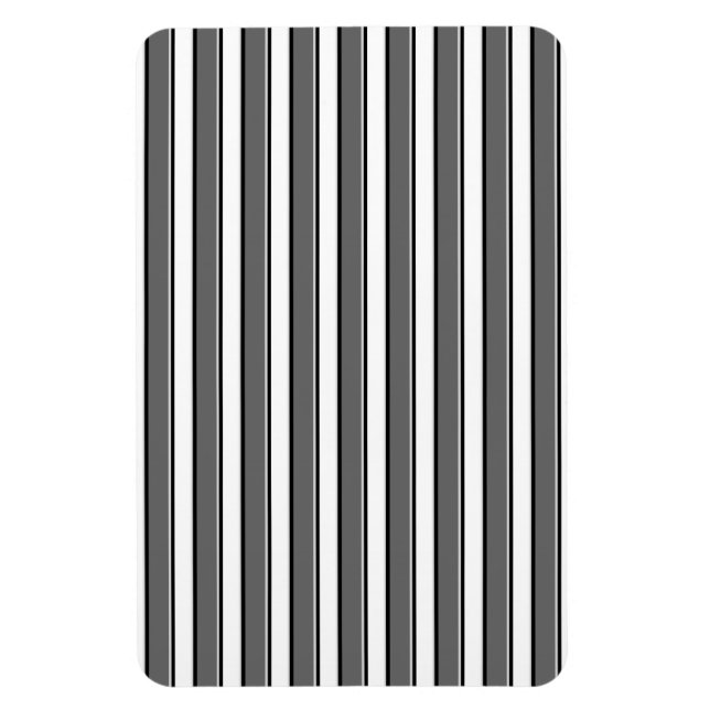 Grey and Black Stripes on White Magnet (Vertical)