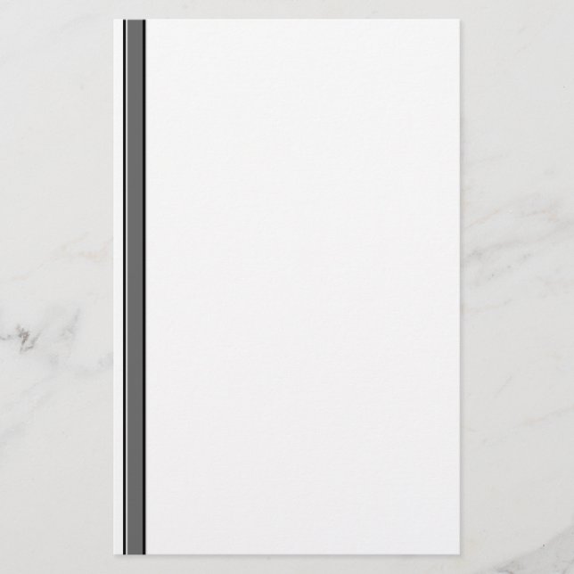 Grey and Black Stripes Stationery Unlined (Front)