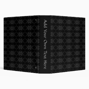 Grey and Black Stylish Flower Pattern. Binder