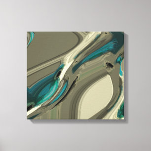 Grey and Blue Abstract Art Canvas Print