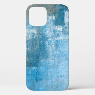 Grey and Blue Abstract Art Paintingabstract, paint iPhone 12 Case