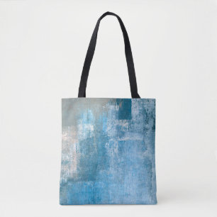 Grey and Blue Abstract Art Paintingabstract, paint Tote Bag