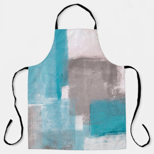 Grey and Blue Abstract Art Paintingabstract,painti Apron