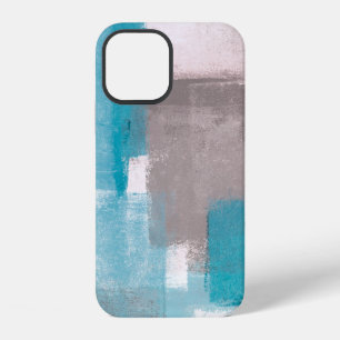 Grey and Blue Abstract Art Paintingabstract,painti iPhone 12 Case