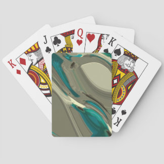 Grey and Blue Abstract Art Playing Cards