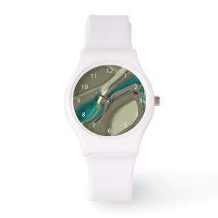 Grey and Blue Abstract Art Watch