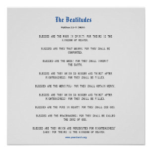 Grey and Blue Beatitudes Inspiration Poster