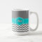 Grey and Blue Chevron Personalized Mug