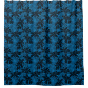 Grey and blue floral pattern.