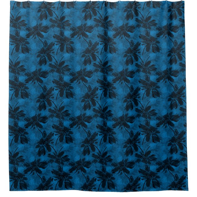 Grey and blue floral pattern. (Front)
