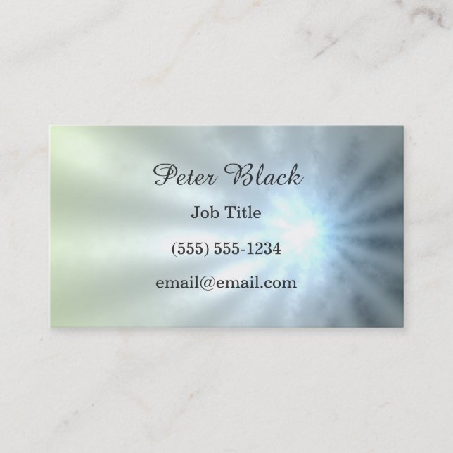 Grey and Blue Ray of Light Business Card (Front)