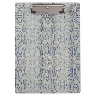 Grey and Blue Snake Skin Animal Print Clipboard