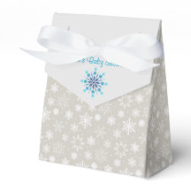 Grey and Blue Snowflake Favour Box