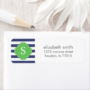 Grey and Blue Stripes Monogram