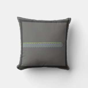 grey and blue / teal floral pillow