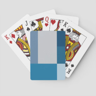 Grey And Blues Colour Block Print Playing Cards