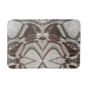 Grey and Brown Abstract Art Bath Mat