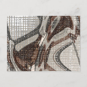 Grey and Brown Abstract Art Postcard