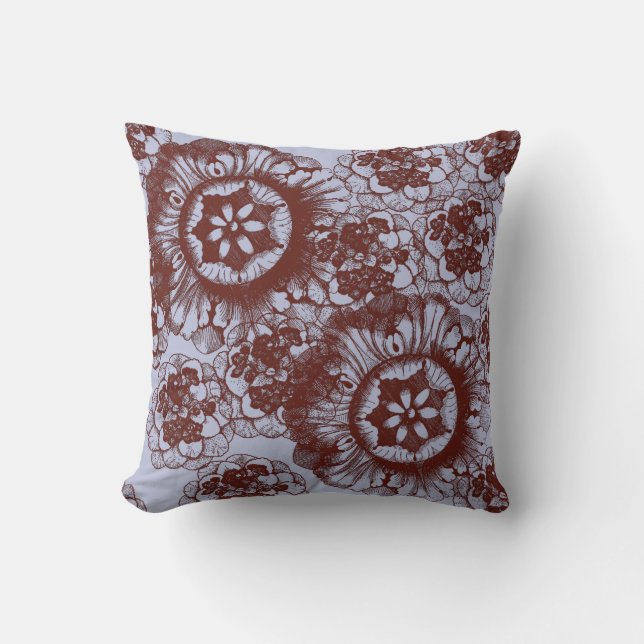 Grey and Brown Flower Pillow (Front)