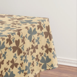 Grey and Brown Shamrock Pattern Tablecloth