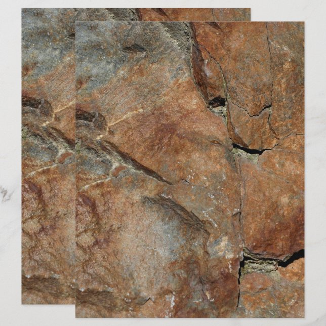 Grey And Brown Stone Nature Scrapbook Paper (Front/Back)