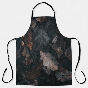 Grey and brown withered leaves apron