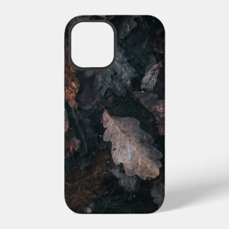 Grey and brown withered leaves iPhone 12 case
