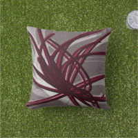Grey and Burgundy Artistic Abstract Ribbons