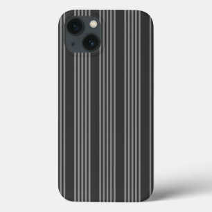 Grey and charcoal five stripes pattern iPhone 13 case
