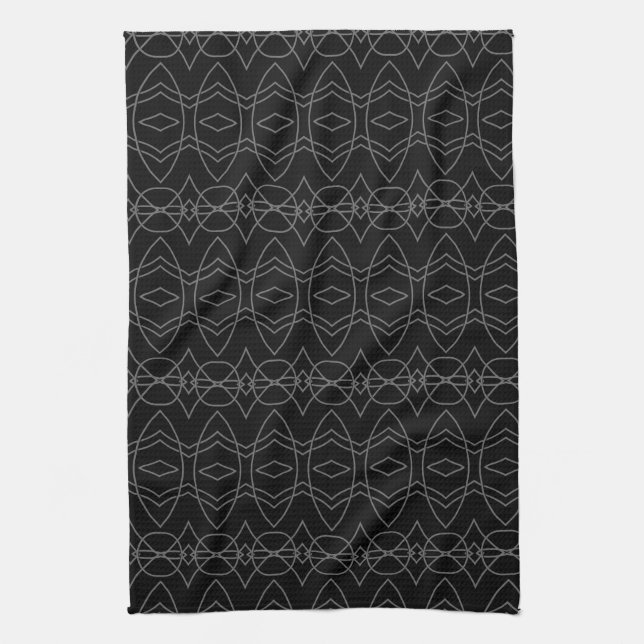 Grey and charcoal modern kitchen towel (Vertical)