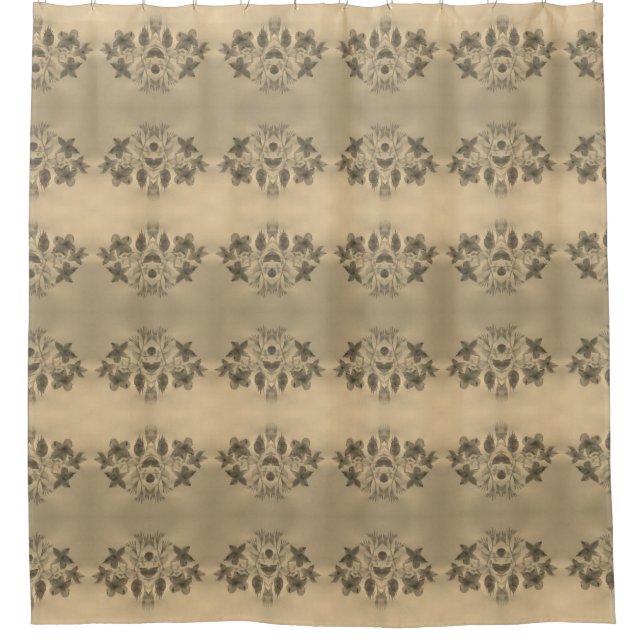Grey And Cream Flowered Stripe Patterned (Front)