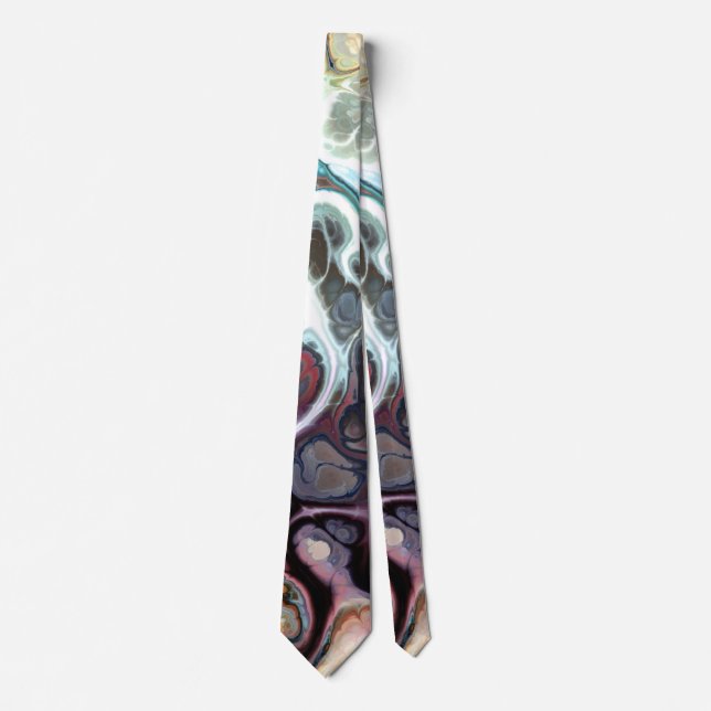 Grey and dusty rose pink marble tie-dye tie (Front)