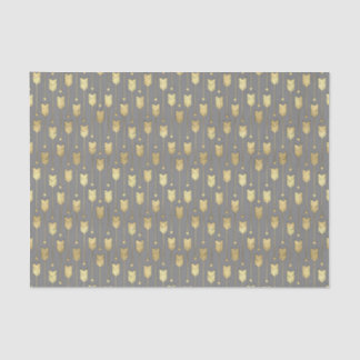 Grey and Faux Gold Arrows Pattern Tissue Paper
