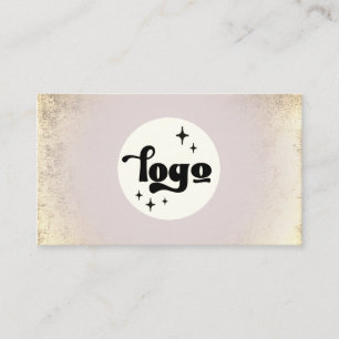 grey and faux gold foil background business card
