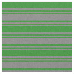 Grey and Forest Green Stripes Fabric