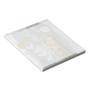 Grey and gold abstract botanical minimalist art notepad